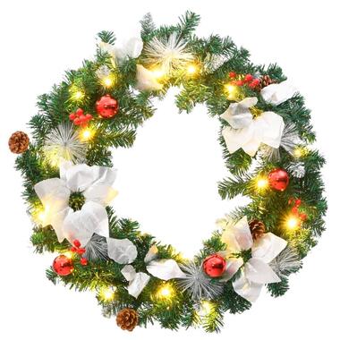 vidaXL Couronne de Noël avec lumières LED vert 60 cm PVC product