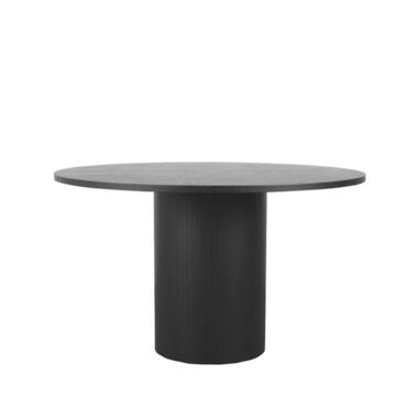 LABEL51 Eetkamertafel Oliva - Zwart - Eiken - 130 cm - Rond product