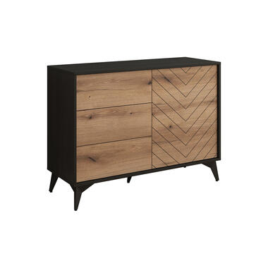 Buffet Dolores - Chêne - Noir - 104 cm - avec tiroirs product