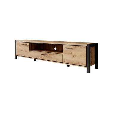 Meubella TV-Meubel Acapulco - Eiken - Zwart - 210 cm product