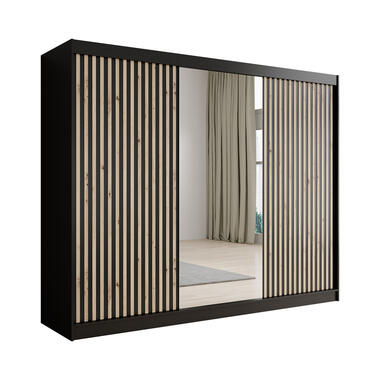 Armoire Lisbon 2 - Noir - 250 cm - Avec miroir product