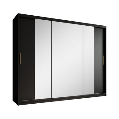 Armoire Mandalin - Noir - 250 cm - Avec miroir product