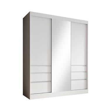 Meubella Kleerkast Henry - Wit - 180 cm - Met spiegel product