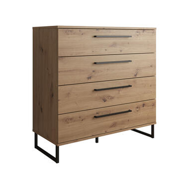 Commode Saturn - Chêne - Noir - 91 cm product