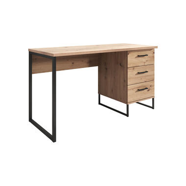 Meubella Bureau Saturn - Eiken - Zwart - 138 cm product