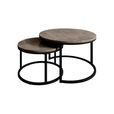 Table basse Rica - Aspect marbre noir - Lot de 2 product