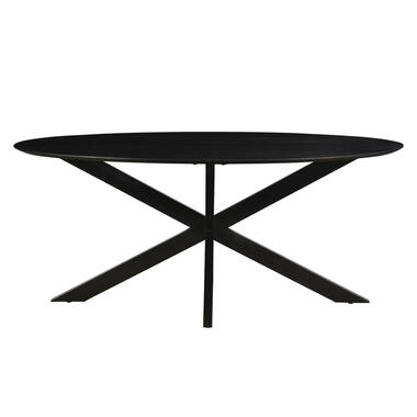 Livingfurn - Table de repas Oslo Oval Black 160 cm - Bois de manguier product