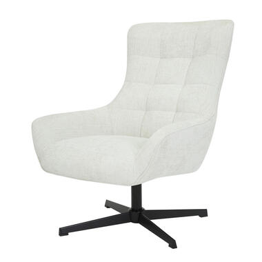 Livingfurn - Fauteuils Naomi Pearl - Wit - Stof product