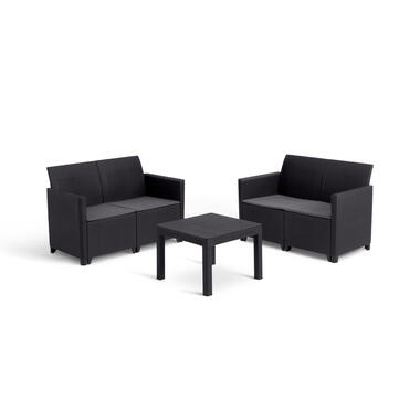 Keter Marie Essential Loungeset + Table Orlando - 4 personnes - Anthracite product