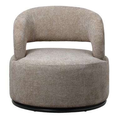 Draaifauteuil - Stof Taupe - Hoogte Rugleuning 77cm - Eliza product