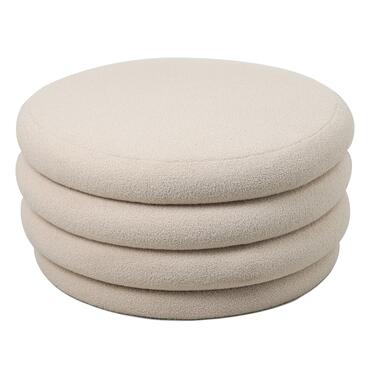 Poef Stof Beige - Met Opbergruimte - 79x79x38cm - Gilbert product