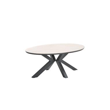 Edison tafel - ovaal - 180x115 cm - carbon black -light teak Vironwood product