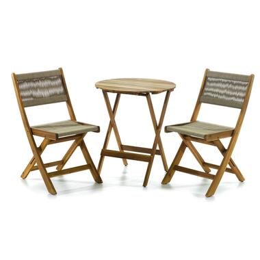 Sens-Line - Lanzarote bistro set - Bruin - Hout - 3-delig product