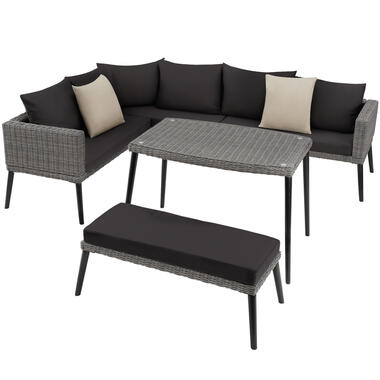 tectake® - lounge loungebank Pula - aluminium frame - grijs - 404792 product