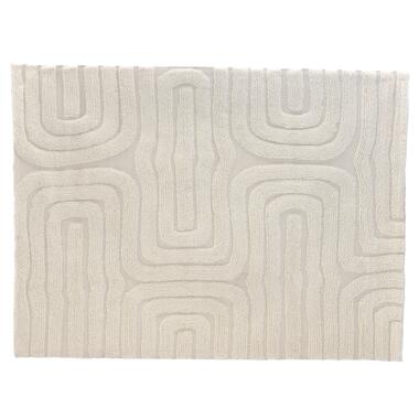 Vloerkleed Rechthoek - Beige Wol - 200x230x2cm - Fee product