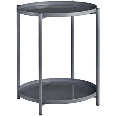 Table d'Appoint Ronde tectake® - Plateaux Amovibles - Gris Foncé product