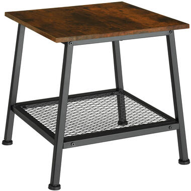 tectake Table d’appoint BEDFORD 45,5x45x47cm, Bois Foncé Industriel, Rustique product