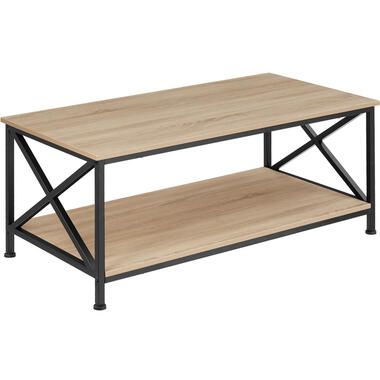 TecTake® Table Basse en Bois et Métal - 100 x 55 cm - Design Industriel product