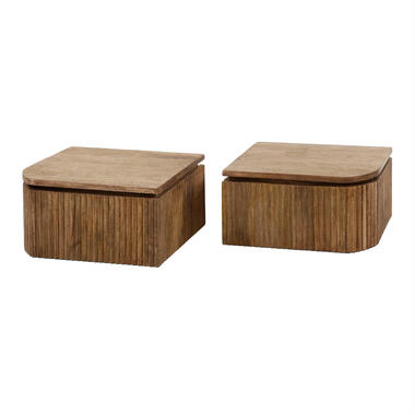 Ensemble de 2 tables de chevet Daniel wave L+R arrondi - bois de manguier product