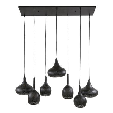 Hanglamp 4+3-Lichts - Metaal Zwart - 120x60x150cm product