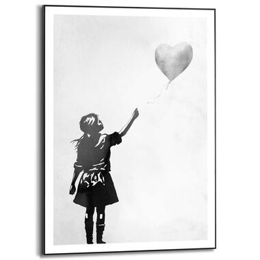 Schilderij Meisje met de ballon - 70x50cm - Zwart-Wit product