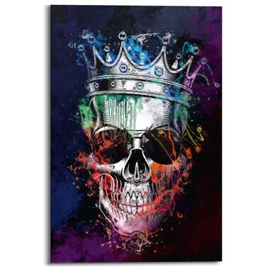 Schilderij - Skull Crown - 90x60 cm Hout product