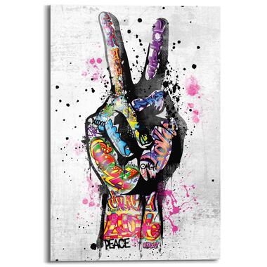 Schilderij - Peace - 90x60 cm Hout product