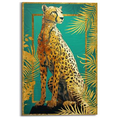 Schilderij - Cheetah Pose - 90x60 cm Hout product