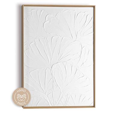 Schilderij 3D Art Flowers - 70x50cm - Wit product