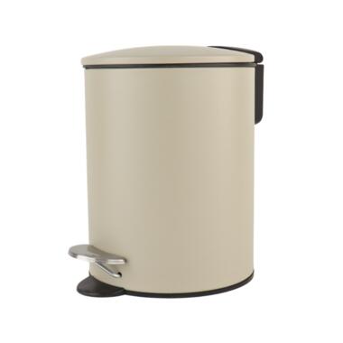 Poubelle à Pédale Nordix 3 Litres Salle de Bain Toilettes Beige en Métal product