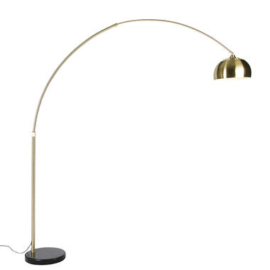 QAZQA lampe arc en laiton avec base en marbre noir orientable - xxl product