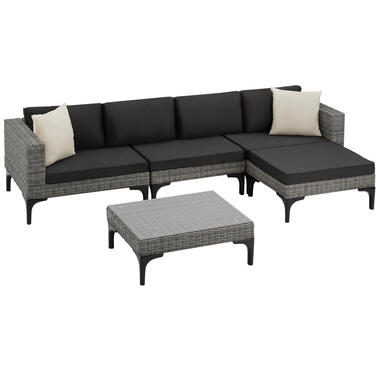 tectake® - loungeset loungemeubel - aluminium frame - grijs product