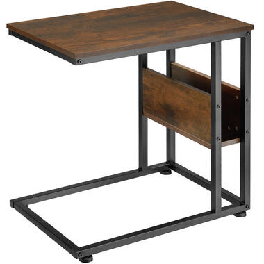 tectake Table d’appoint WIGAN 55x36,5x60cm, Bois Foncé Industriel, Rustique product