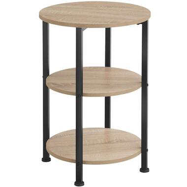 tectake Bijzettafel Colchester 40x61cm, Industrieel Licht Hout, Eiken Sonoma product