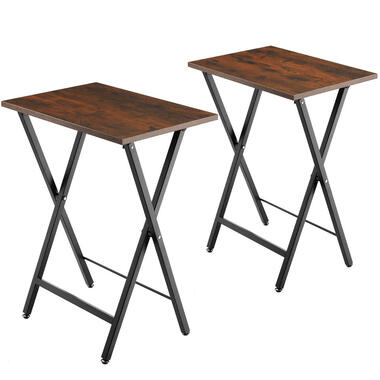 tectake Set van 2 bijzettafels Phoenix, Industrieel Hout Donker, Rustiek product