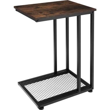 tectake Bijzettafel Eton 48x35x66cm, Industrieel Hout Donker, Rustiek product