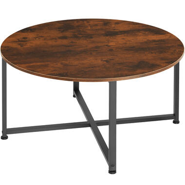 TecTake® Ronde Salontafel - Hout en Metaal - Ø 88,5 cm - Industrieel Design product