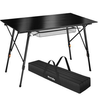 tectake®- Aluminium campingtafel klaptafel-hoogte verstelbaar - zwart - 404985 product