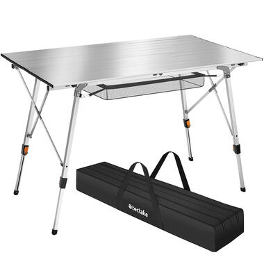 tectake®- Aluminium campingtafel -in hoogte verstelbaar - zilver - 404984 product