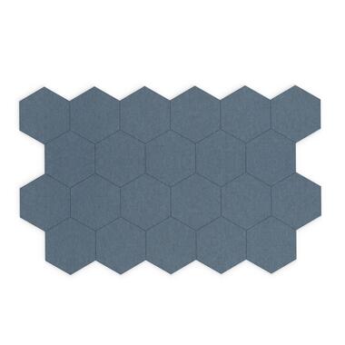 Akoestische wandpanelen Hexagon - Set van 22 - Blauw PET-vilt product