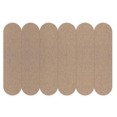 Akoestische wandpanelen Ovaal - 30x120cm - Beige - 6 stuks product