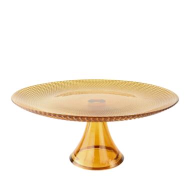 OTIX Taartplateau met Voet 28cm Amber Kleur Glas product