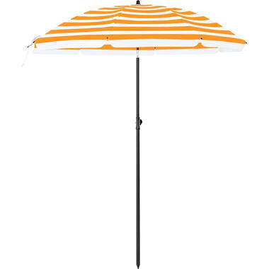 ACAZA Stok Parasol, 160 cm Diamter, kantelbaar, met draagtas, oranje gestreept product