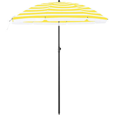ACAZA Stok Parasol, 160 cm Diameter, kantelbaar, met draagtas - Wit/Geel product