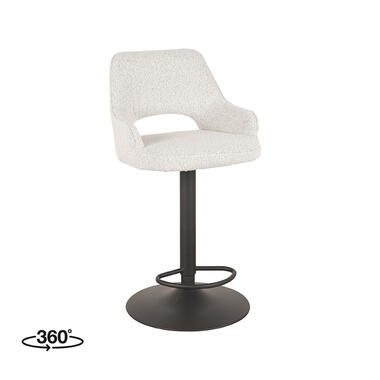 LABEL51 Tabouret de bar Fer - Blanc - Boucle - 47 x 45cm product