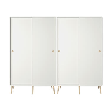 Hioshop Softline armoire de rangement 4 portes coulissantes blanc product