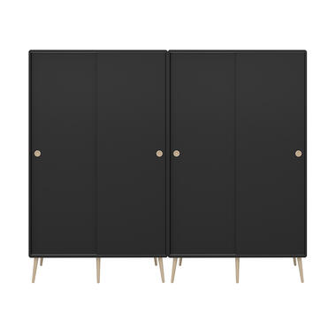 Hioshop Softline armoire de rangement 4 portes coulissantes noir product