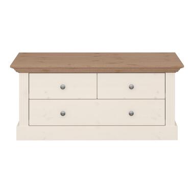 Alonso banc 1 grand, 2 petits tiroirs, white washed. product