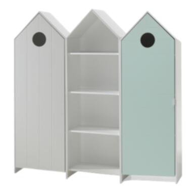 2 armoires Casami + bibliothèque Casami- vert menthe/blanc product