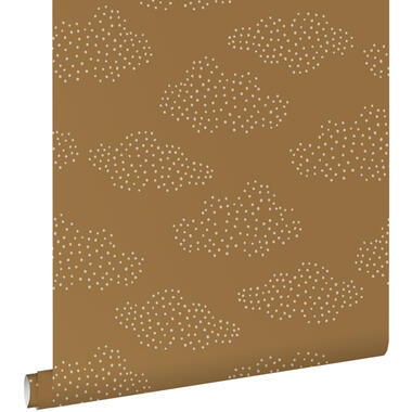 ESTAhome behangpapier - wolkjes - okergeel en beige - 50 x 900 cm product